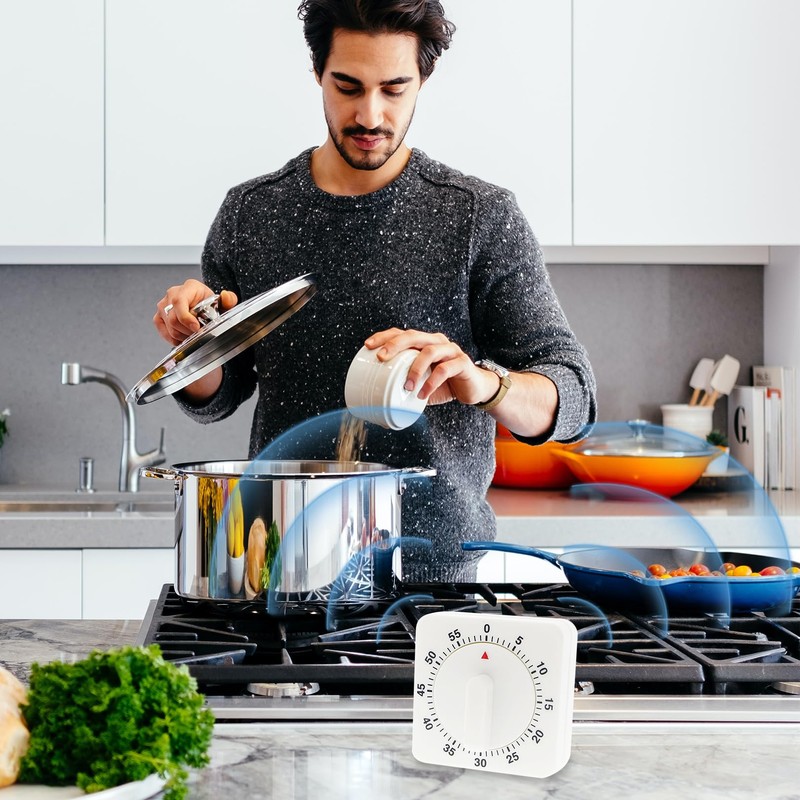 Kitchen Timer Mechanical,60 Minute Cooking Timers for Kitchen with Alarm