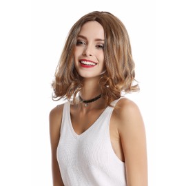 WIG ME UP - YZF-4369-27 Women's Wig Long Bob Straight Curly Lace Shoulder Length Strawberry Blonde Middle Parting