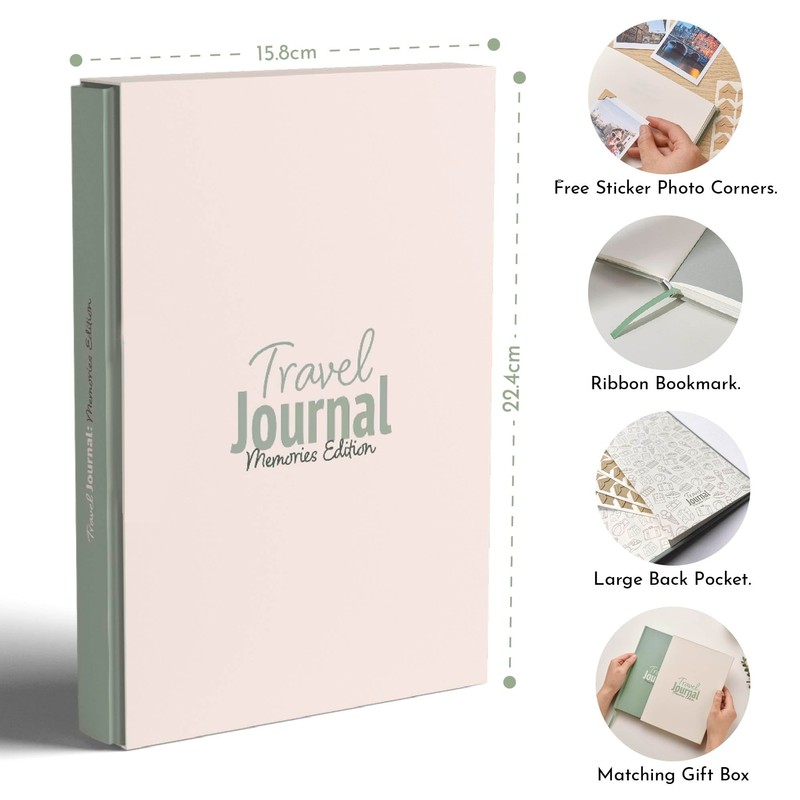 Travel Journal Memories Edition - Vacation Memory Book, Trip Diary,