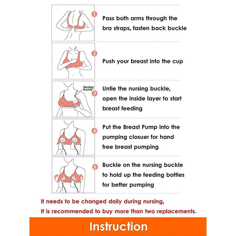 Rufun Hands-Free Breast Pump Bra Breastfeeding Soft Cotton for Breastfeeding,