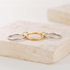 CHUQIU Gold/Silver Interlocked Rings For Women Dainty Stainless Steel Cubic
