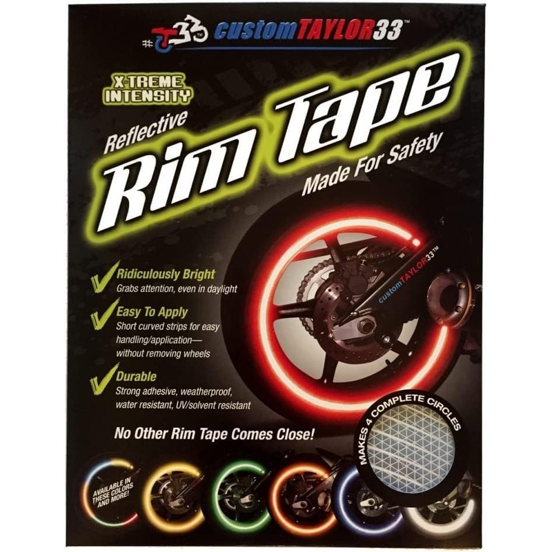 customTAYLOR33 White/Silver/Chrome High Intensity Grade Reflective Copyrighted Safety Rim Tapes