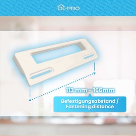 DL-pro Universal Door Handle with 11.3 to 16.6 cm Hole Spacing White for Fridge Freezer Combination