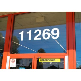 White Store Window Vinyl Address Numbers - Storefront Glass Door Business Frontage - Die Cut Decal - 12 Inch Tall Numbers