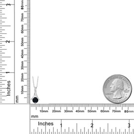 Gem Stone King 925 Sterling Silver Black Onyx and White Lab Grown Diamond Pendant Necklace For Women (0.85 Cttw, Gemstone Birthstone, with 18 Inch Chain)