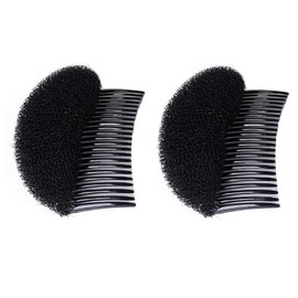 Pack of 2 Women Lady Girl Hair Styling Clip Stick Bun Maker Braid Tool Hair Accessories Charming Bump It Up Volume Inserts Do Beehive Hair Styler Hair Comb Hair Beauty Tool (Black, One size)