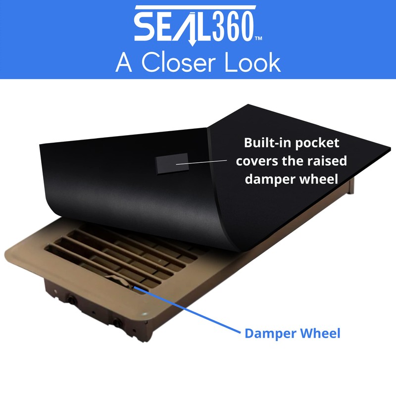 SEAL360 Black Magnetic Vent Covers (3-Pack), Pocket for Complete Seal,