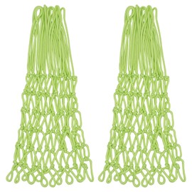 Sanung Fluorescent Basketball Nets Night Glow Basketball Net with 12 Loops 6 Knots All-Weather Anti-Whip Luminous Basketball Net Replacement for Indoor Outdoor Glow in The Dark, Set of 2