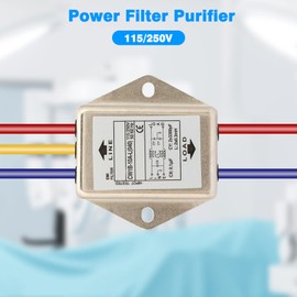 Jadeshay EMI Filter, 125/250V Power Filter Single Phase Power Supply Filter Electromagnetic Interference Filter for Suppress Continuous and Intermittent Pulse Interference
