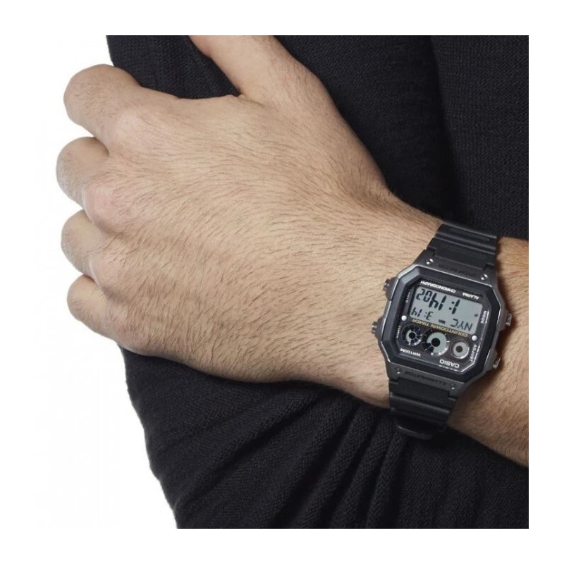 Casio AE1300WH-8AV, 10 Year Battery Watch, 100M, Alarm, Illuminator, Countdown