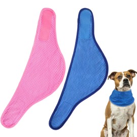 2 Pieces Dog Cooling Bandana, Adjustable Breathable Ice Collar Scarf for Summer Heat, Prevents Overheating Summer Essential for Outdoor Adventures Small Medium Large Breeds (M)