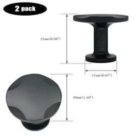 IAFVKAI Black Cabinet Knobs, Zinc Alloy Drawer Knob Matte Black Round Cabinet Kitchen Handle Door Dresser Knob,Pack of 2