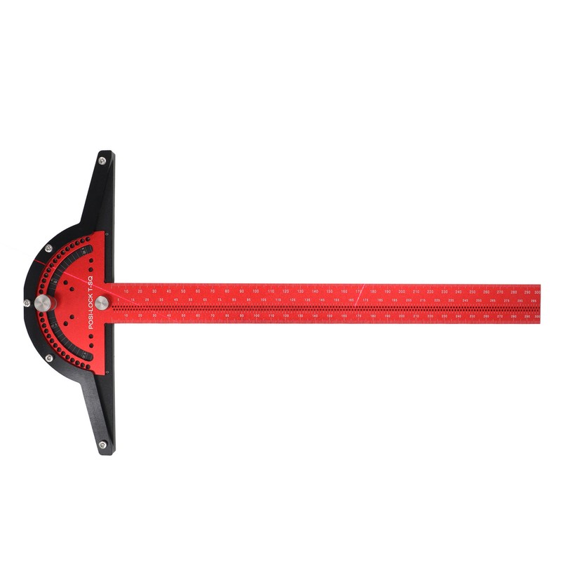 Woodworkers Edge Ruler Aluminum Alloy Red Black Adjustable Angle T