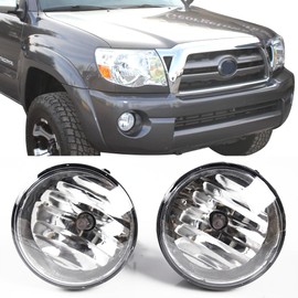 IKON MOTORSPORTS Fog Lights Compatible With 2005-2011 Toyota Tacoma, Front Bumper Clear Fog Lamps Left Right