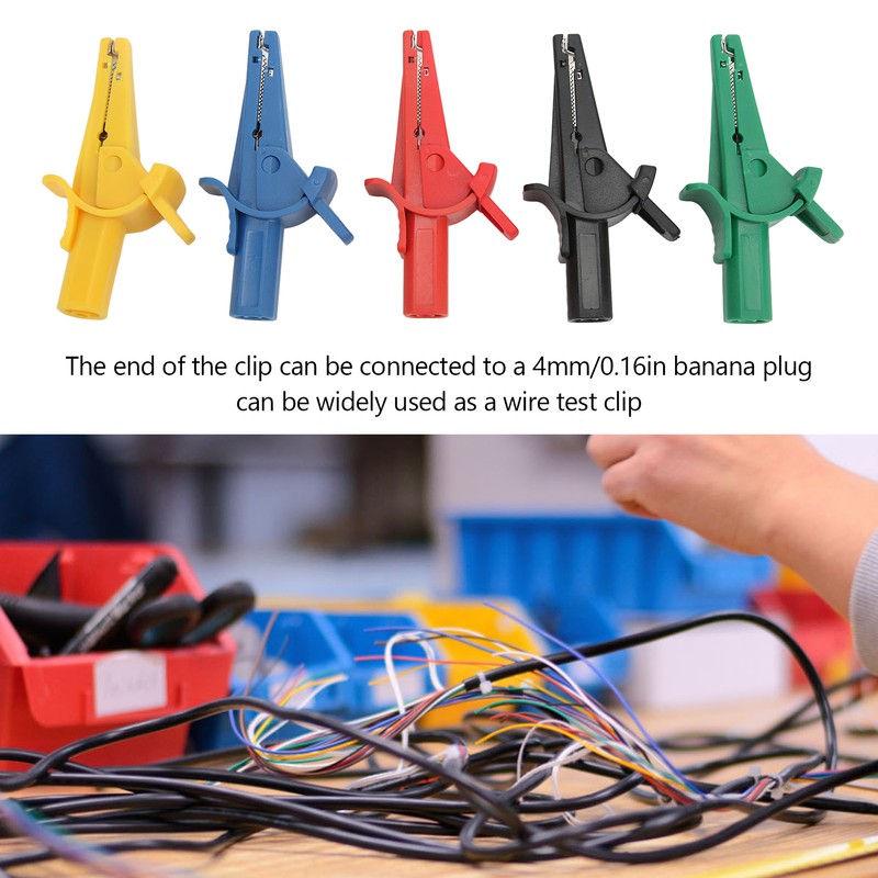 5Pcs/Set Battery Electrical Test Clip 10A 600V‑1000V Multicolor Portable Safety