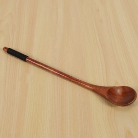 yksiahfi 6Pcs Long Handled Wooden Spoons Wood Tea Coffee Spoon Japanese Style Dessert Spoon Set Honey Mixing Spoon Wood Tableware