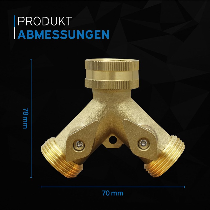 kör4u 3/4" Brass Y Splitter 2 Way Water Connector Y