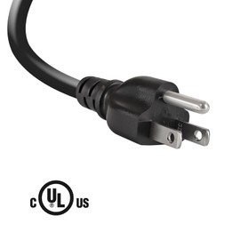 3Ft 12 Gauge 3 Prong Heavy Duty Universal AC Appliance Replacement Power Supply Cord Cable with Open End, SJT 12AWG 20Amp Conductor Wire Extension Cable, Black