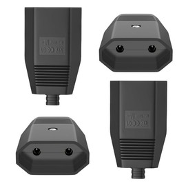 Oblinple 4 Pieces Euro Coupling, Flat Plug Coupling 250 V IP20, Rubber Euro Plug, Colour for Schuko Plug, Coupling with Kink Protection, Flat Schuko Sockets, Protective Contact Blade Connector (4