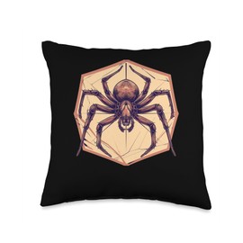 Brown Recluse Spider Synthwave Throw Pillow