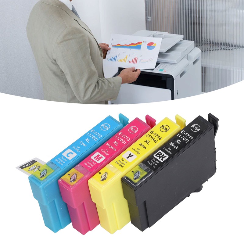 4PCS Printer Ink Cartridge Colorfast Clear Printing Large Capacity Ink