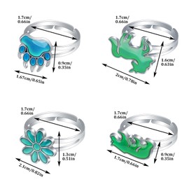 Pack of 4 Children's Mood Ring Colour Changing Ring Colour Changing Mood Ring Colour Changing Adjustable Size Ring Emotional Mood Rings for Any Occasion, Zinc, /