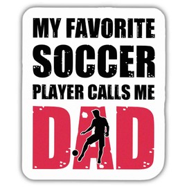 Soccer Stickers Soccer Lover Decals My Favorite Soccer Player Calls Me Dad Vinyl Stickers, Weather-Resistant Sticker for Water Bottles Laptop Window Car Size 3"
