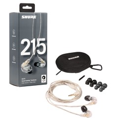 Shure SE215 PRO Wired Earbuds, Professional Sound Isolating Earphones with Clear Sound, Deep Bass, Secure in-Ear Fit, Carrying Case, Clear