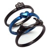 Claddagh Ring Thin Blue Line Stainless Steel Black and Blue