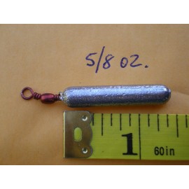 HOME MADE 15 PCS. BOTTOM BOUNCER PENCIL SINKER 5/8 OZ. W/#7 RED BARREL SWIVEL