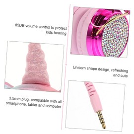 Mobestech Unicorn Kids Headphones - Computer Gaming Headset With Noise Reduction, Pink With Girl Headgear ABS