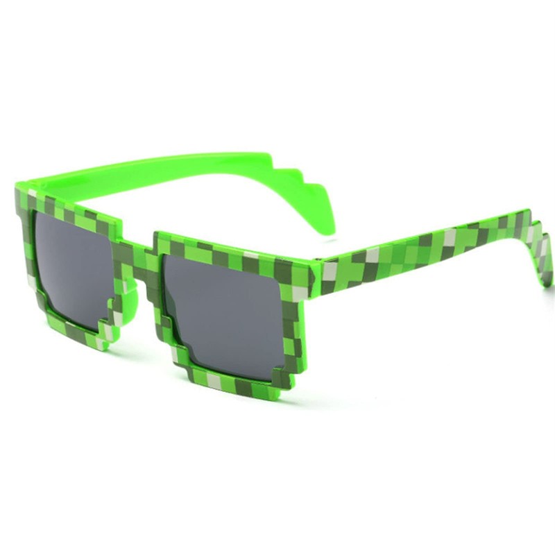 Trendy Sunglasses Small Sunglasses Mosaic Men Women Pixel Glasses Novelty