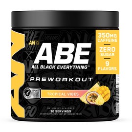 All Black Everything Pre Workout Powder | 30 Servings | Tropical Vibes | 350mg Caffeine | Nootropic Pre-Workout Blend | Beta Alanine + Citrulline | Energy Supplement for Men and Women