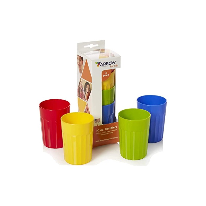 Arrow Home Products Tumblers, 10 oz, 4 Pack, Assorted