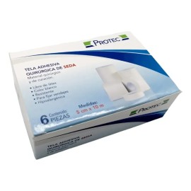 Tela Adhesiva Quirúrgica De Seda 5cm X 10m Protec Cja 6 Pz