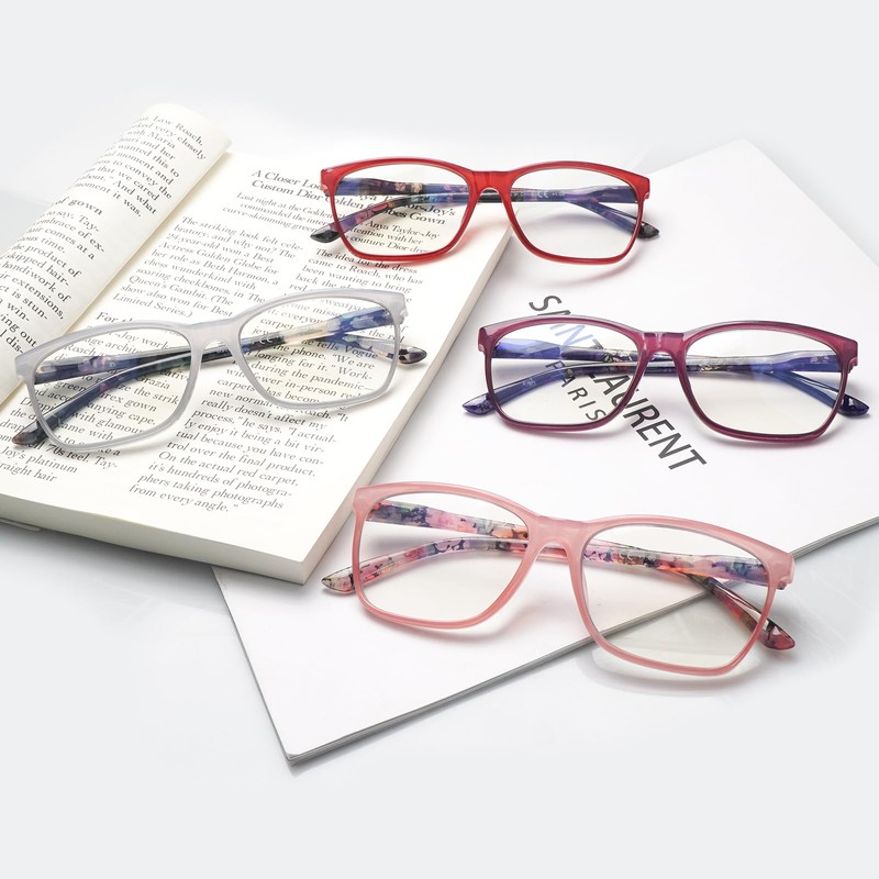 CLASAGA 4 Pack Progressive Multifocus Reading Glasses for Women Men