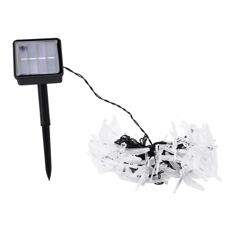 Dragonfly Solar String Lights 30LEDs Solar Powered Fairy Lights Waterproof