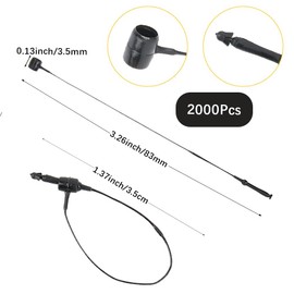 CABODYALS 3.26 Inch 2000Pcs Black Plastic Fasteners Hang Tags Price Tag Pins Snap Lock Tag Retail Stores Plastic Buckle Clothing Ties for Retail Stores Clothing Shoeses Accessories Necessitie Supply