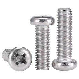 25Pcs M6-1x12mm Machine Screws Pan Phillips Cross Head Screws, Stainless Steel 18-8 (304), Bright Finish, Fully Threaded Fasteners Bolts