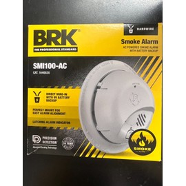 BRK Hardwire w/Battery Backup SMI100-AC Ionization Smoke Alarm O3 2639