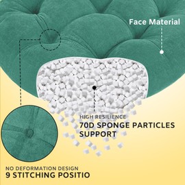 Millsilo 22 inch Floor Pillow, Large Floor Cushions, Round Floor Cushion Seating for Adults Kids, 4 Inch Thick Tufted Meditation Cushion for Yoga Living Room Tatami Floor, 22x22x4 Inch, GreenGreen