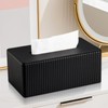 KINGFOM Tissue Box Cover, PU Leather Tissue Box Holder for