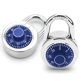 Combination Padlock,Lock for Gym and School Lockers Safe,Blue Turntable,Mini Combination Lock(Pack of 2)