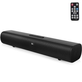 Pyle 2-Channel Tabletop Soundbar Digital Speaker System - Digital Amplifier with DSP Streaming Tabletop Stand Mount TV Digital System with AUX/Optical In/USB In/HDMI (ARC), LED Display