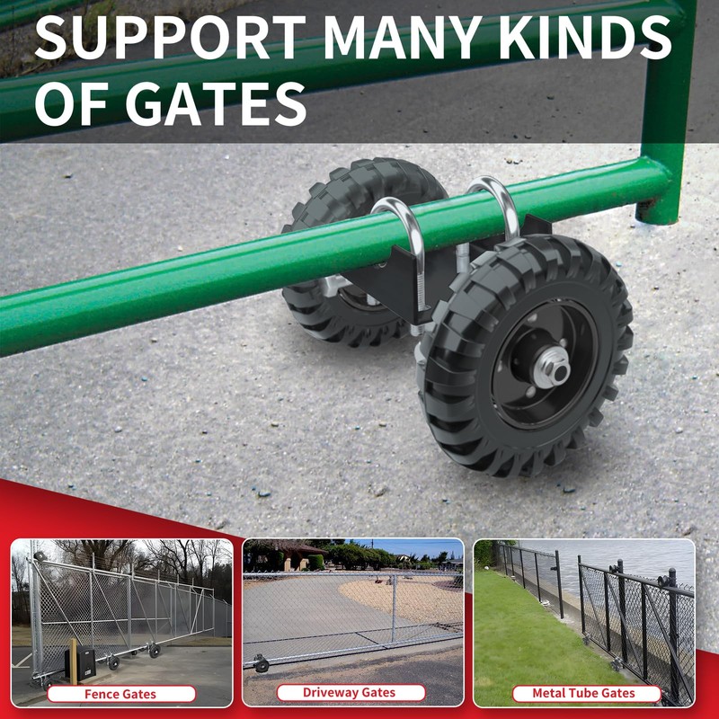 USCaster Rolling Gate Wheel 8inch,for Driveway Chain Link Fence Metal