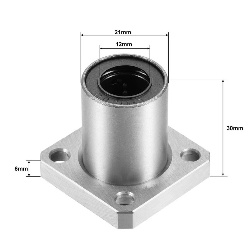 sourcing map Linear Ball Bearings LMK12UU with Square Flange, 12