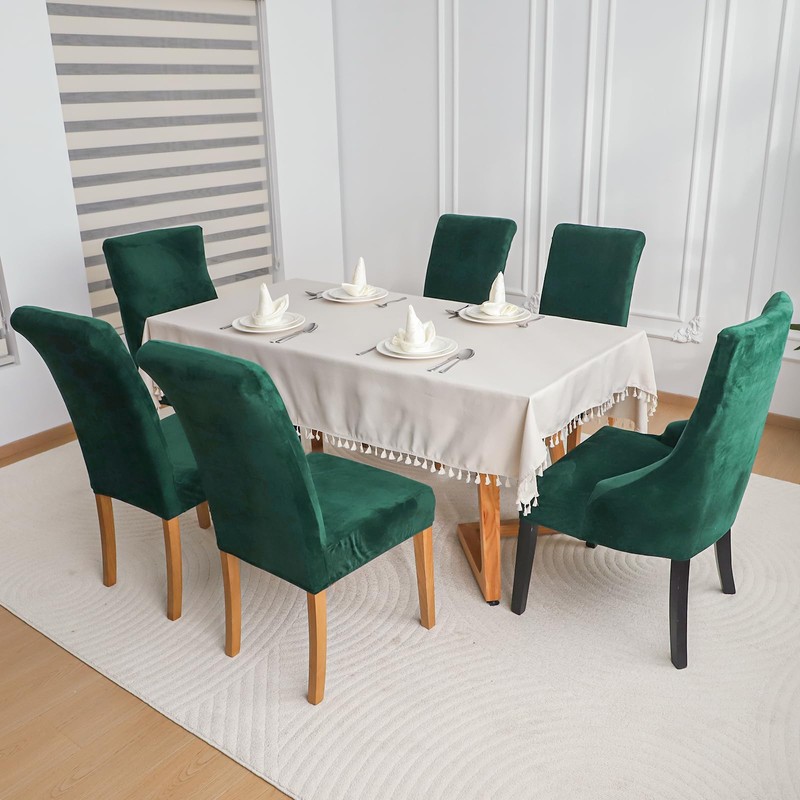 FORCHEER Wing Back Dining Chair Covers Set of 2 Green