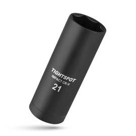 TIGHTSPOT 1/2 Inch Drive - 21 mm Deep Impact Socket with Anti-Rounding 6 Point Design, Heat-Treated CRV Steel, Metric