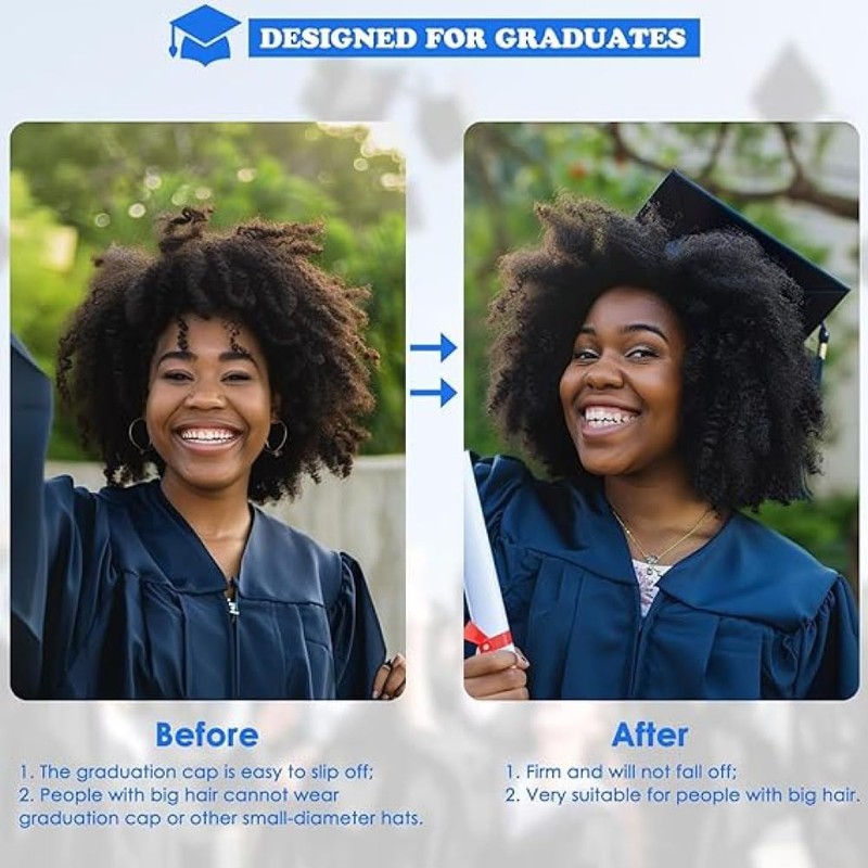 KAHIOE 2 Pack Graduation Cap Headband, Firm Anti-Fall Grad Cap
