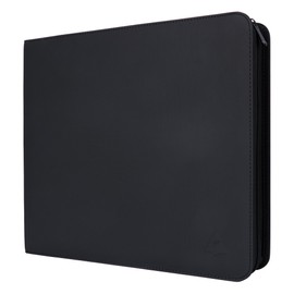 Rayvol Trading Card Binder, 12 Pocket Fit 1800 Cards - Metal D-Ring Card Holder with 75 Double-Sided Clear Pages, Top-Loading Collectors Album -Black